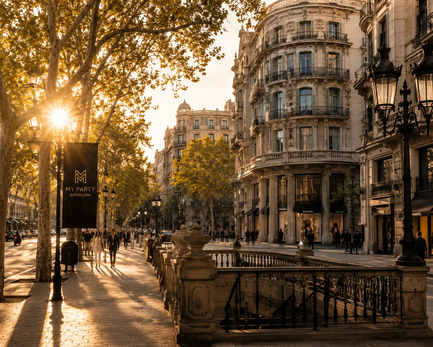 Event services Eixample Barcelona central venues restaurants hotels elegant