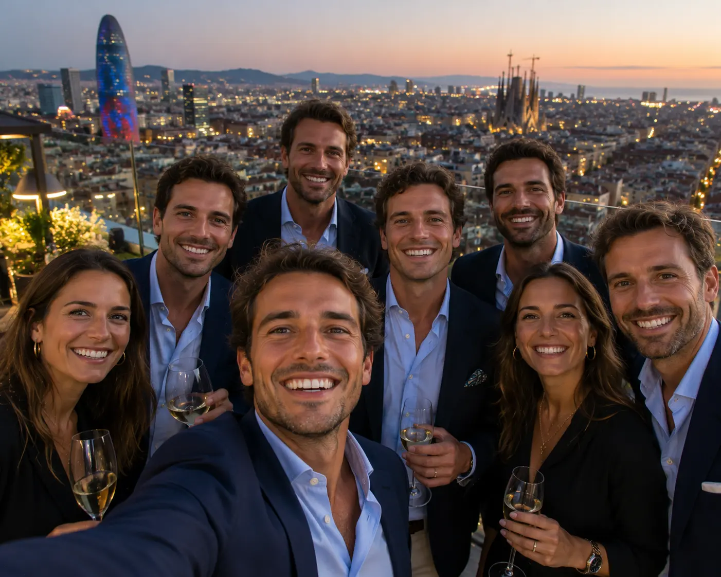 Rooftop catering skyline dinner cocktails Barcelona terrace